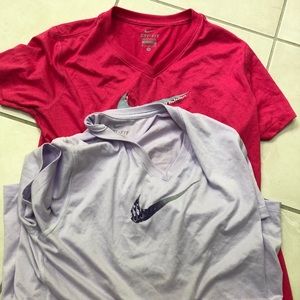 2 dry-fit athletic shirts